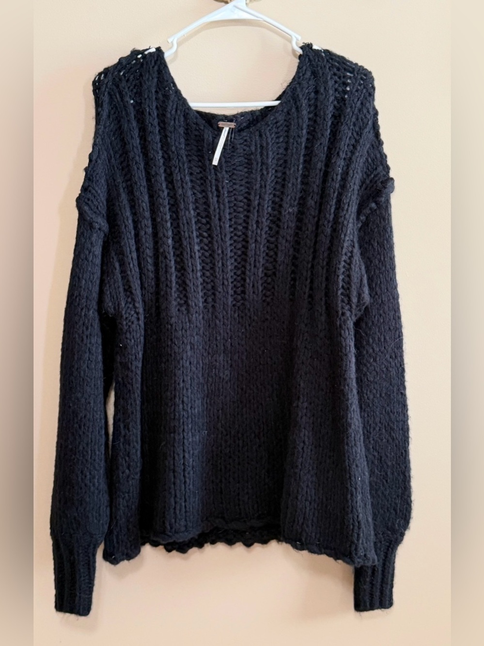 NWT Free People Oversized Chunky Black Sweater XS Ultra Soft